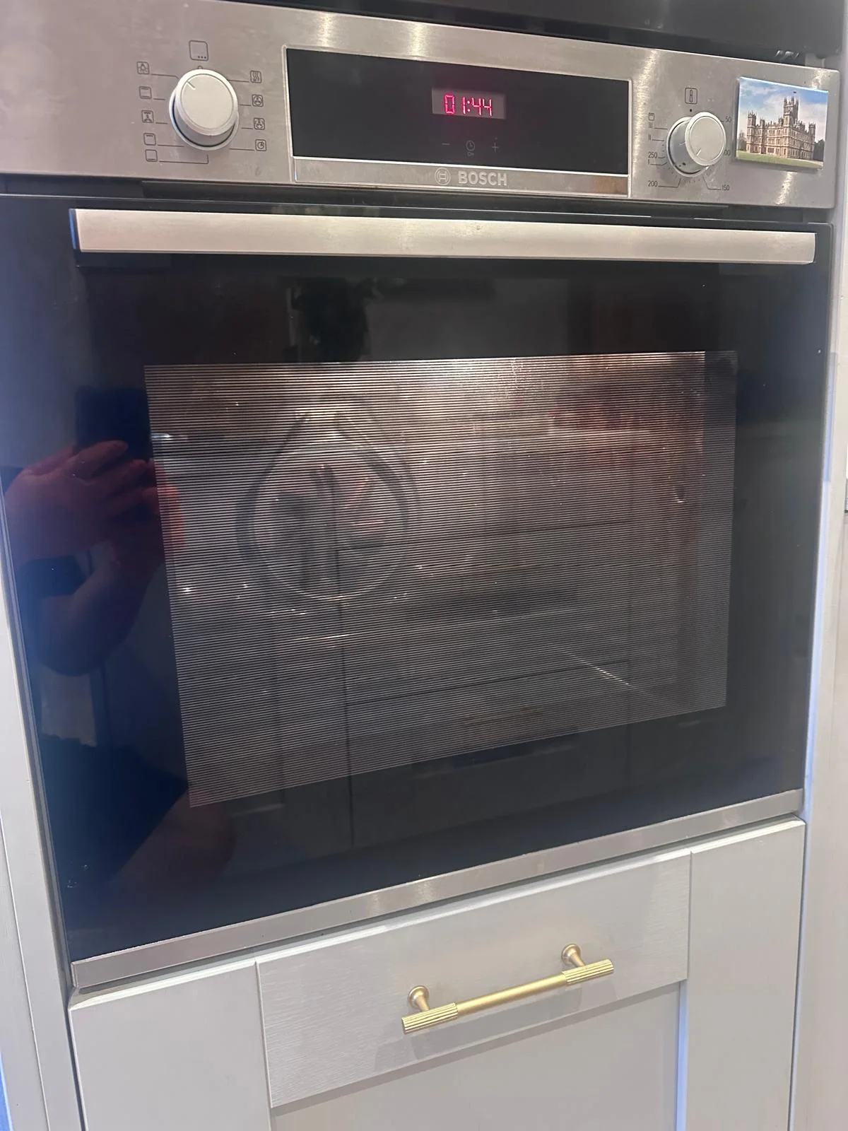 Built-in single oven before cleaning at a home in Ebrington